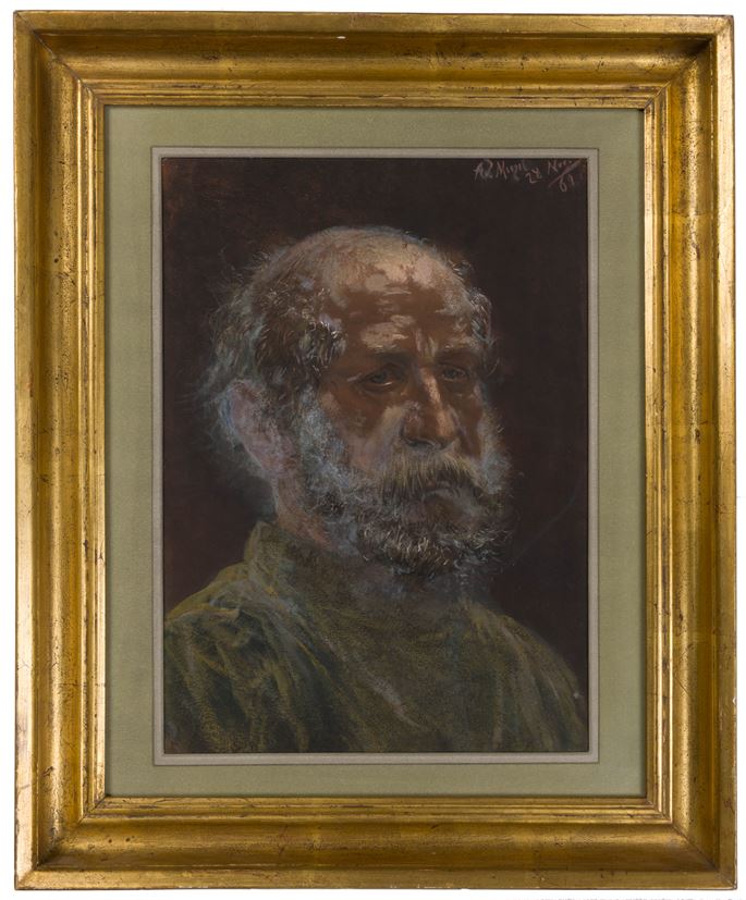 Adolph Von MENZEL - The Head of a Bearded Man | MasterArt